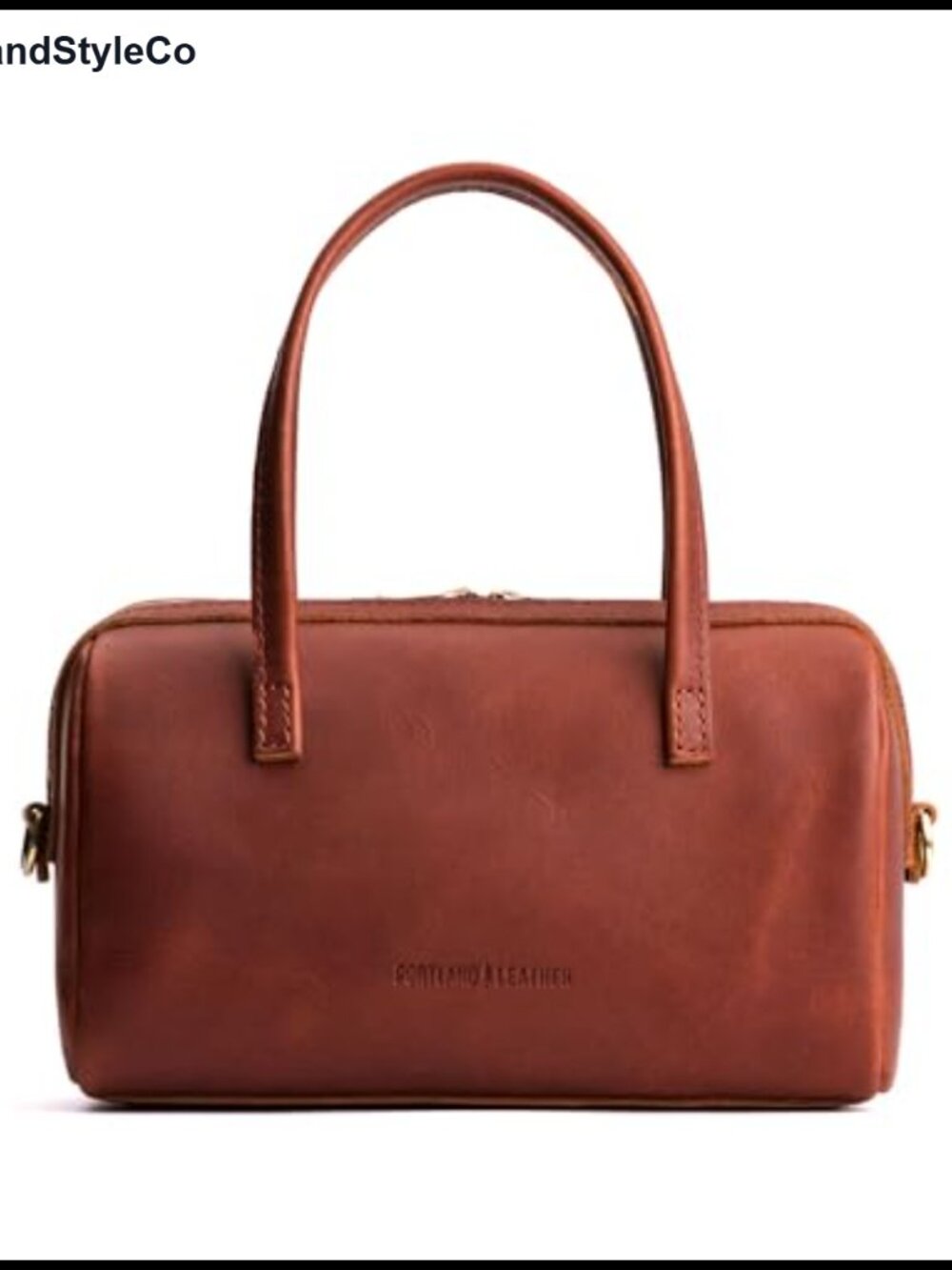 Full Grain Leather Crossbody Doctor Bag Adjustable Strap Handbag Purse